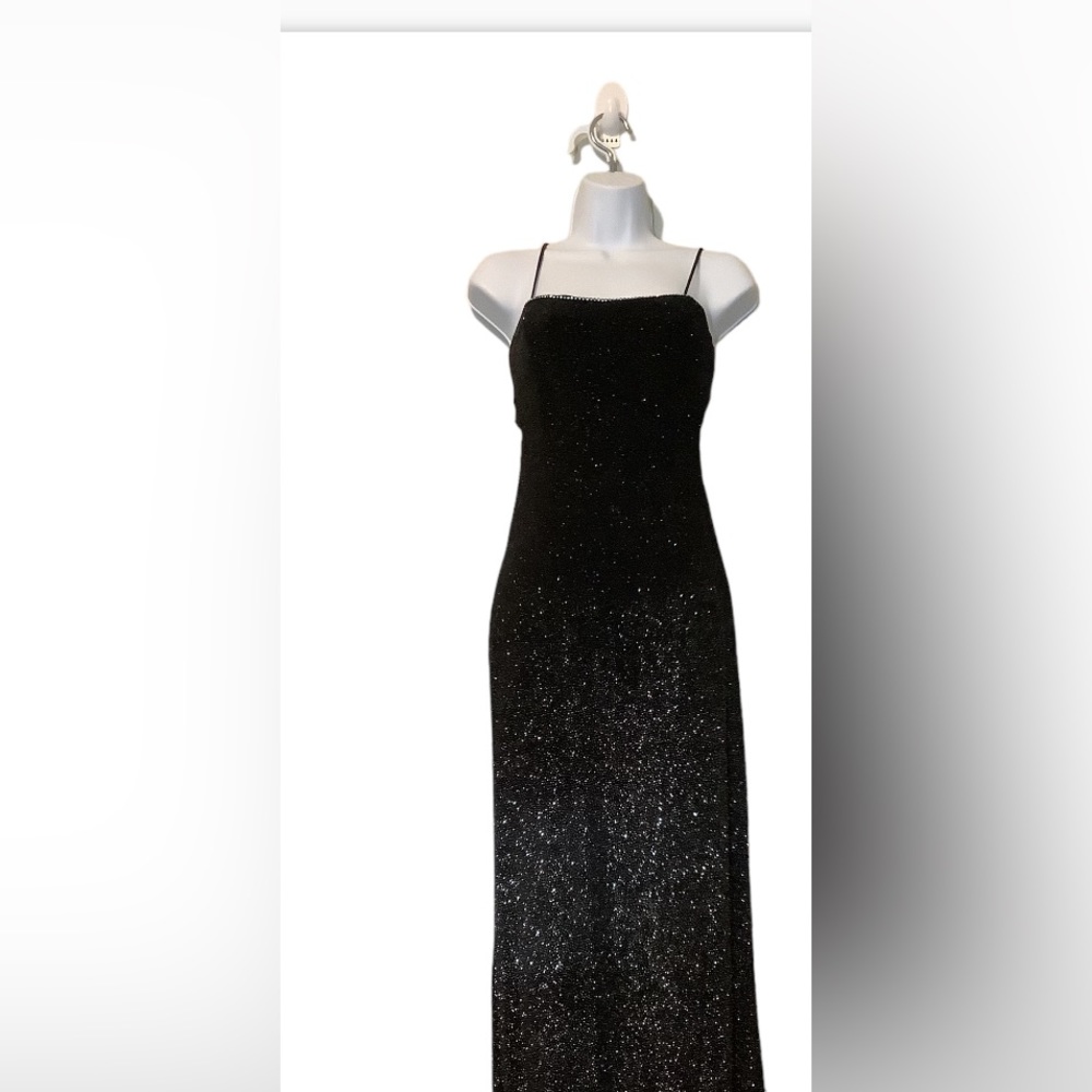Dave & Johnny by Laura Ryder Long Black Low Back Evening Gown Dress Size 5-6